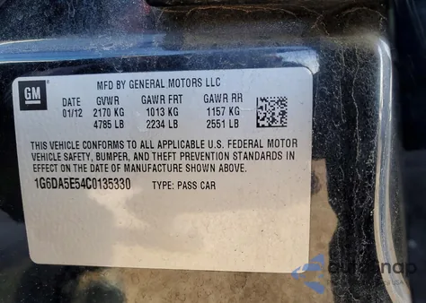 2012 Cadillac Cts from USA, damaged, VIN 1G6DA5E54C0135330